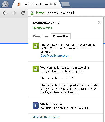 Certificate Info Certificate Info