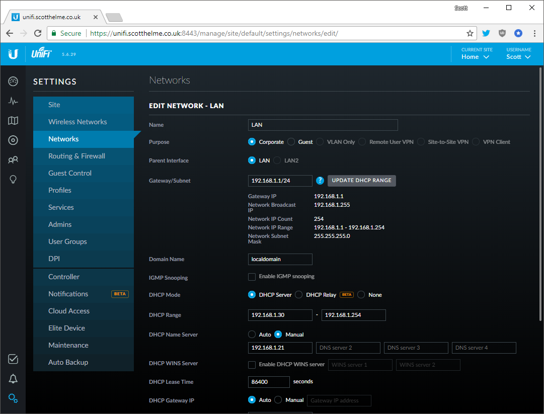 ubnt-dhcp-settings