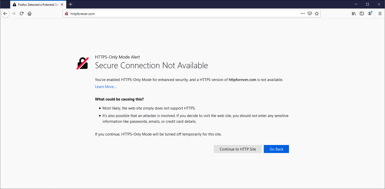Want to Encrypt All The Things? Firefox has you covered with HTTPS-Only Mode!